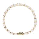 14ct Yellow Gold Created Opal Bracelet 7.5"