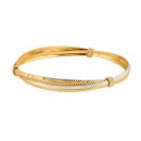 22ct Yellow Gold Bangle with Rhodium