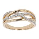 9ct Yellow Gold 0.23cts Diamond Crossover Wave Ring by Anya Belle
