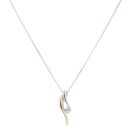 9ct Yellow and White Gold Cubic Zirconia Pendant and Chain 18"