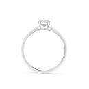 9ct White Gold 1.00ct Oval Cut Diamond Solitaire Ring with Channel Set Shoulders Lab Grown
