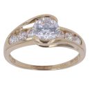 14ct Yellow Gold Cubic Zirconia Solitaire Ring