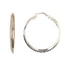 14ct Yellow and White Gold Two Band Hoop Earrings