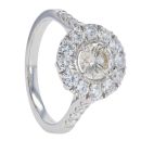 18ct White Gold Est 1.70cts Diamond Halo Cluster Ring by Anya Belle