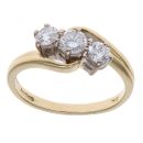 18ct Yellow Gold 0.77ct Brilliant Cut Diamond Trilogy Ring