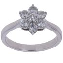 9ct White Gold 0.85ct Brilliant Cut Diamond Cluster Ring