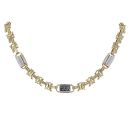 14ct Yellow And White Gold Greek Key Byzantine 24" Chain