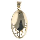 14ct Yellow Gold Our Lady Laser Image Heart Pendant
