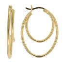 Gold Plated Silver Duo Oval Hoop  Earrings