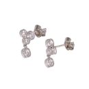Sterling Silver Cubic Zirconia Rubover Earrings by Icesia