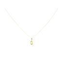9ct Yellow Gold Peridot Pendant And Chain 18"