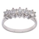 14ct White Gold 1.25ct Brilliant Cut Diamond Five Stone Ring