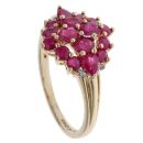 9ct Yellow Gold 0.02ct Diamond and Ruby Cluster Ring