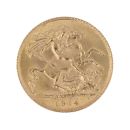 1914 George V Half Sovereign Coin