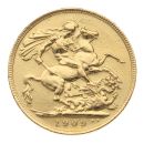 1909 Edward VII Large Head UK Full Sovereign Coin