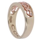 9ct Yellow Gold 0.05ct Diamond Cariad Hearts Ring