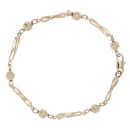 9ct Yellow Gold Beaded Fancy Bracelet 7"