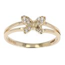 14ct Yellow Gold Child's Cubic Zirconia Butterfly Ring