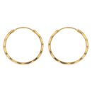 22ct Yellow Gold Faceted Hoop Earrings