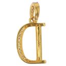 22ct Yellow Gold Cubic Zirconia 'D' Pendant