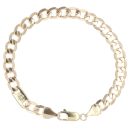 9ct Yellow Gold 0.02ct Diamond Solitaire Curb Bracelet 8.5"