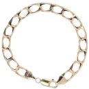 9ct Yellow Gold Square Curb Bracelet 8"