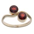 9ct Yellow Gold Garnet Two Stone Ring