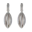 18ct White Gold 1.50ct Brilliant Cut Diamond Fancy Openwork Drop Earrings