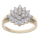 14ct Yellow Gold Cubic Zirconia Cluster Ring