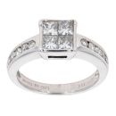 18ct White Gold 1.00ct Diamond Cluster Ring