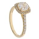 18ct Yellow Gold 1.40ct Cushion and Brilliant Cut Lab Grown Diamond Cluster Ring
