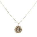 9ct Yellow Gold Hexagon St Christopher Pendant and Chain 20"