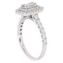 18ct White Gold 1.25ct Princess, Baguette And Brilliant Cut Diamond Cluster Ring