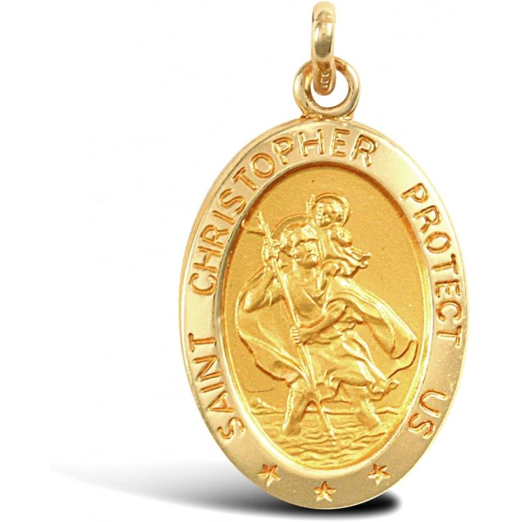 9ct Yellow Gold St Christopher Pendant 
