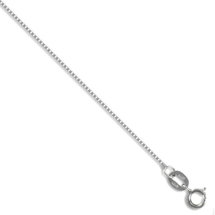 18ct White Gold Box Chain | Ramsdens 