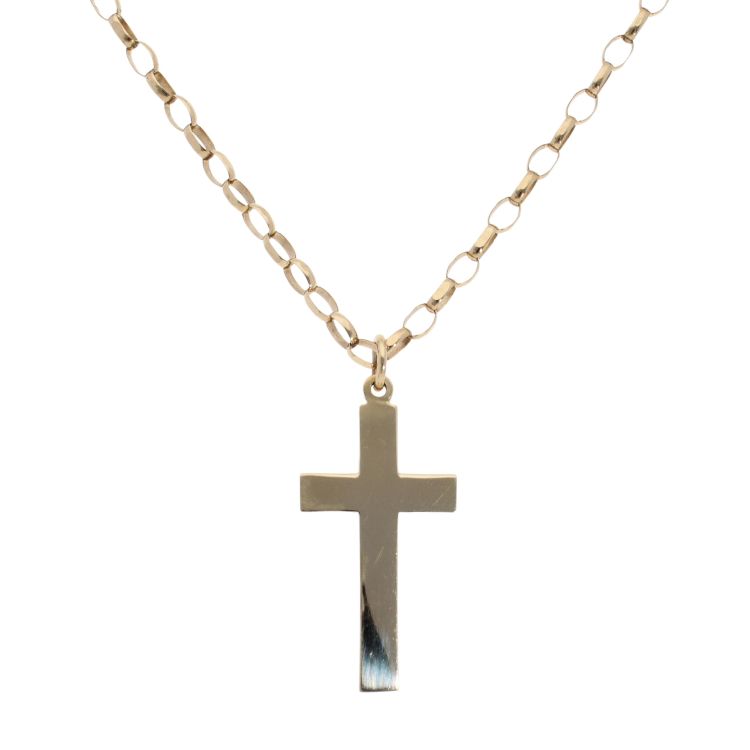 9ct Yellow Gold Cross Pendant and 