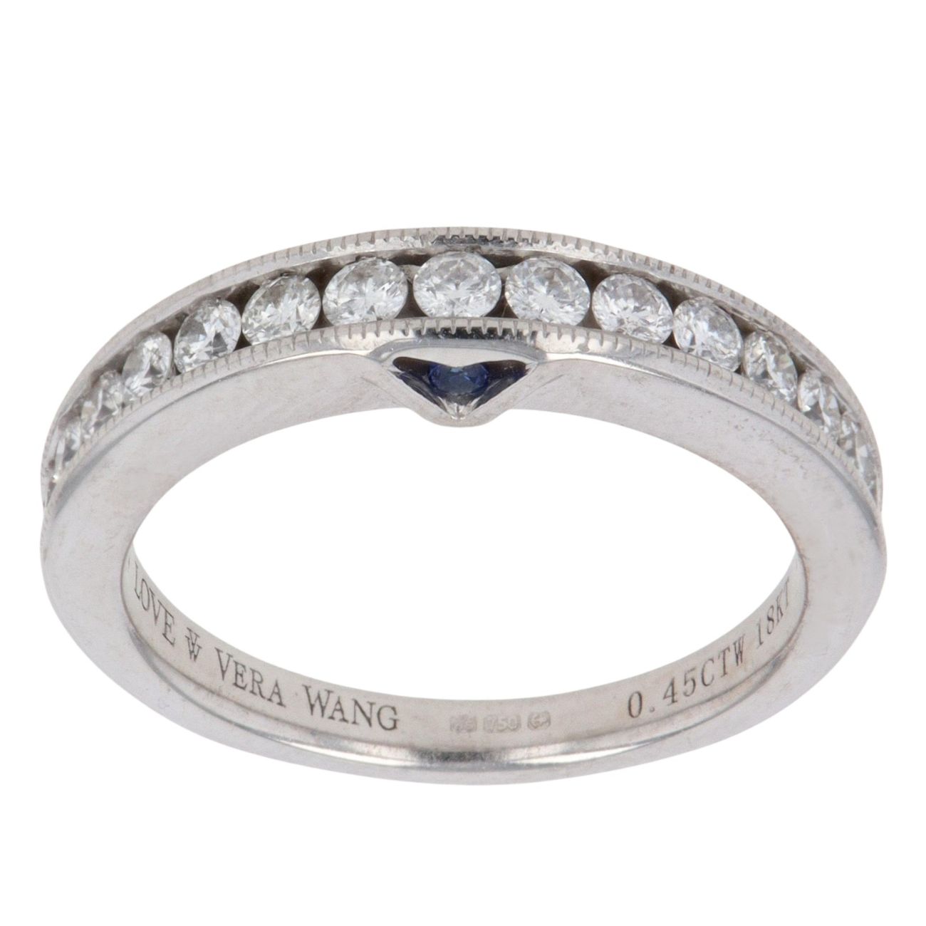 Vera Wang 18ct White Gold 0.45ct Brilliant Cut Diamond and Sapphire Half Eternity Ring