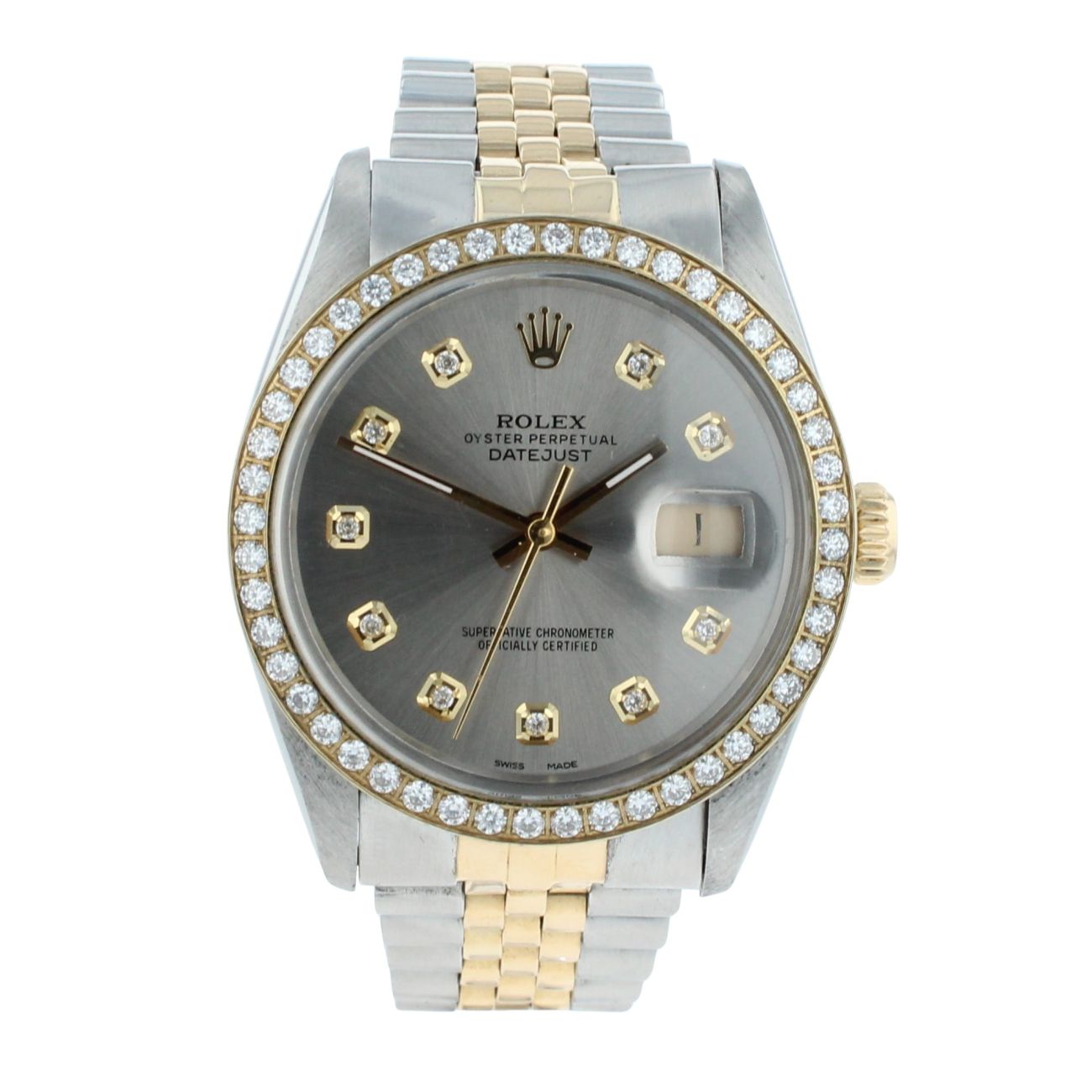 Rolex Custom Datejust Pre Owned Watch Ref 16233