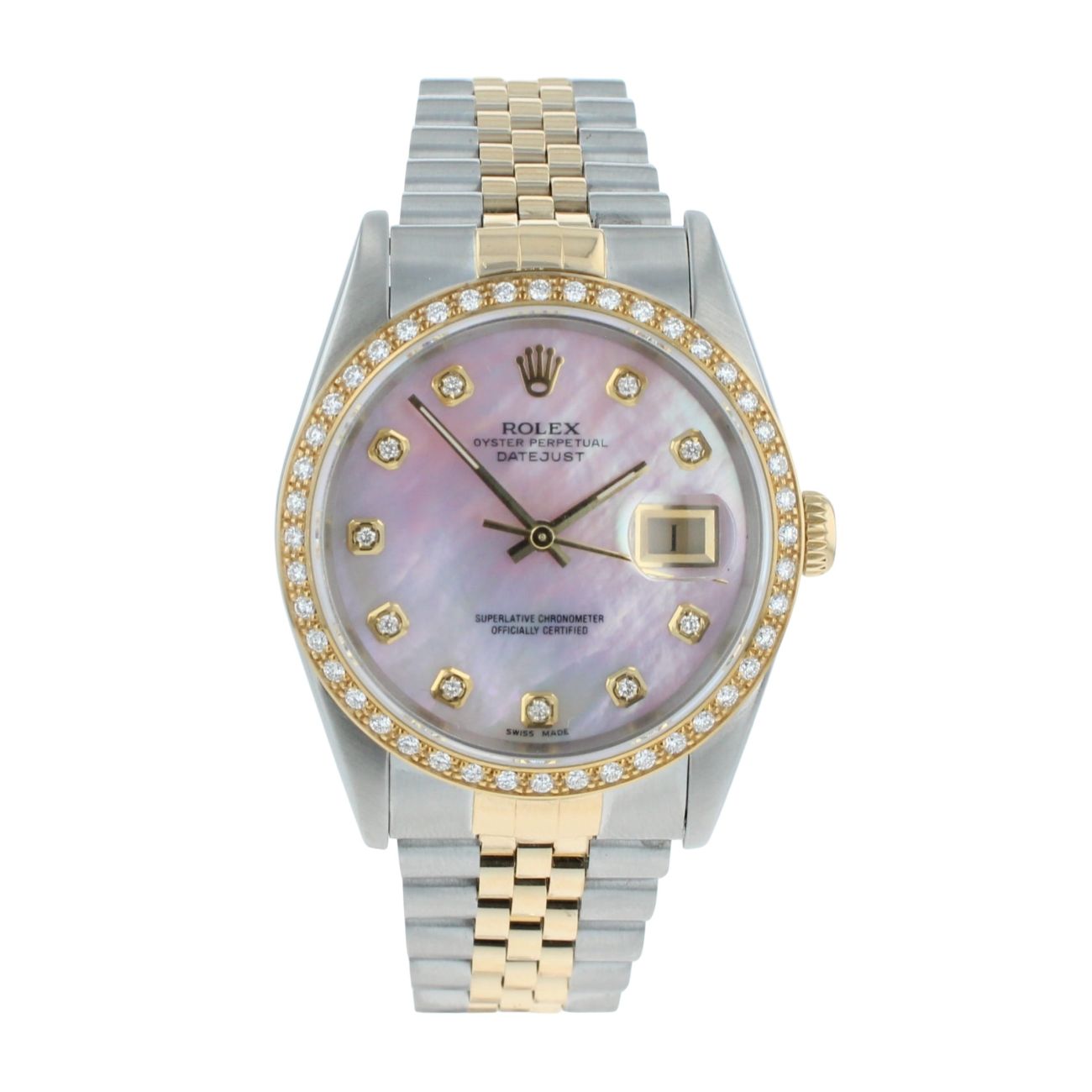Rolex Custom Datejust Pre Owned Watch Ref 16233