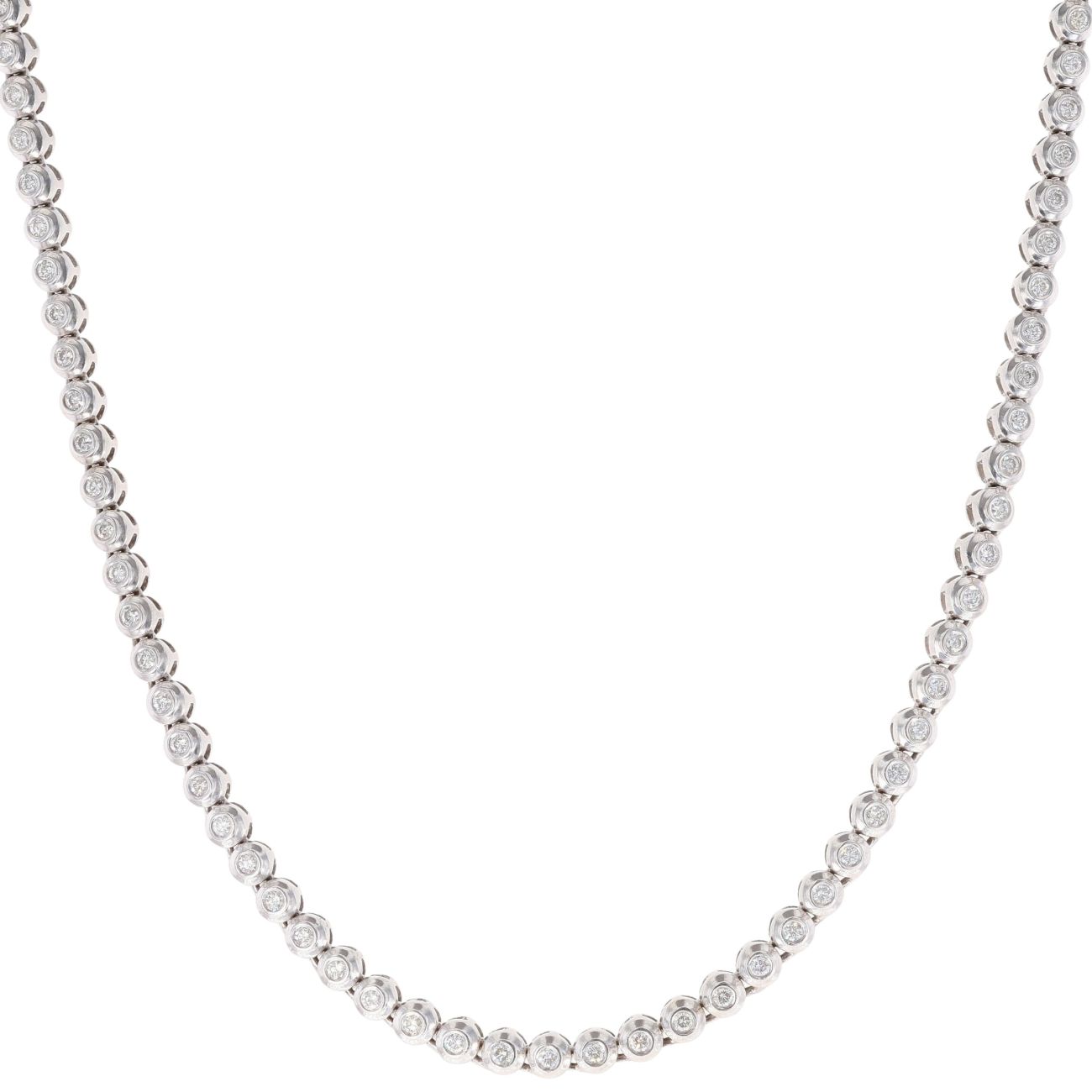 14ct White Gold 5.00ct Brilliant Cut Diamond Chain 32"