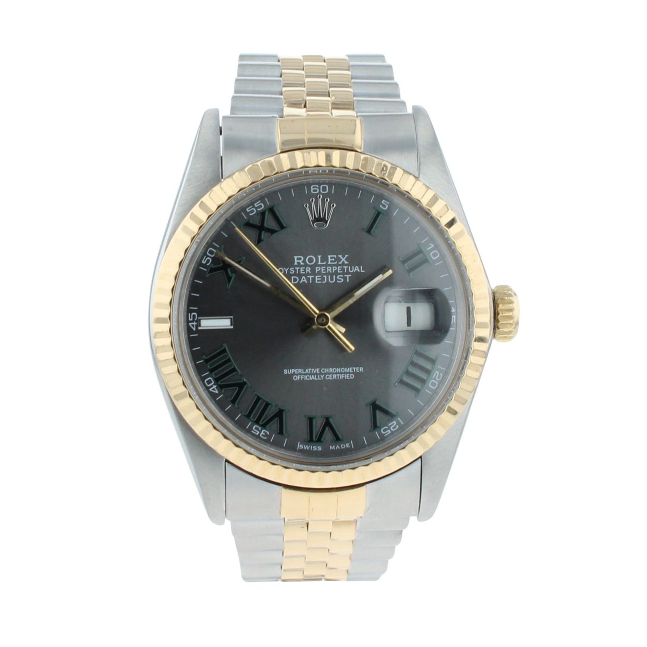 Rolex Custom Datejust 'Wimbledon' Pre Owned Watch Ref 16013