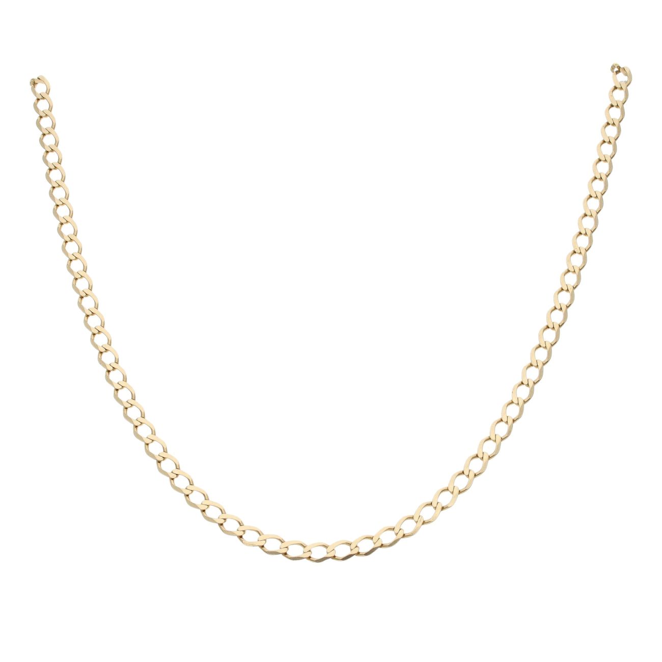 9ct Yellow Gold Square Curb Chain 22"