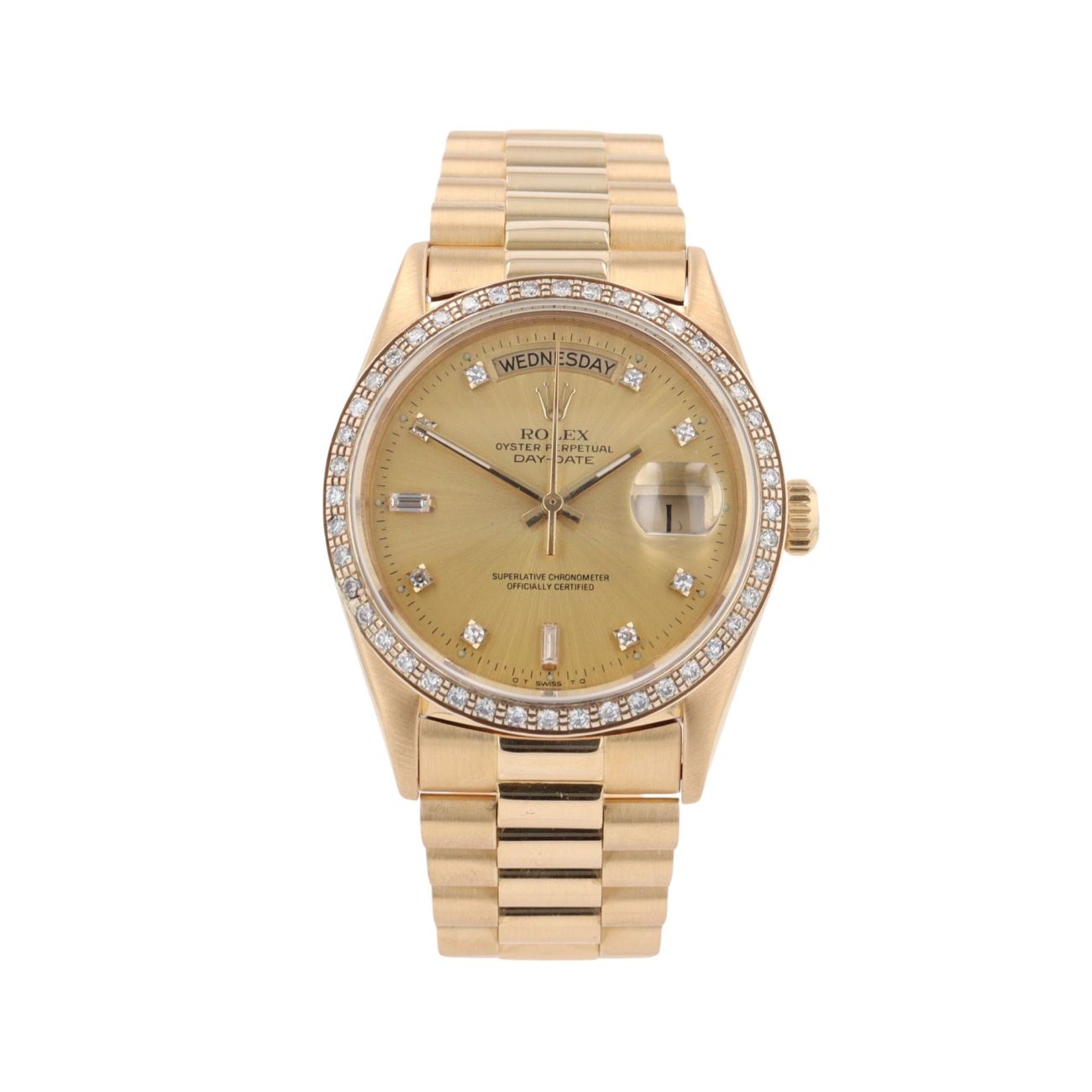 Rolex Custom Date-Date Pre Owned Watch Ref 18038