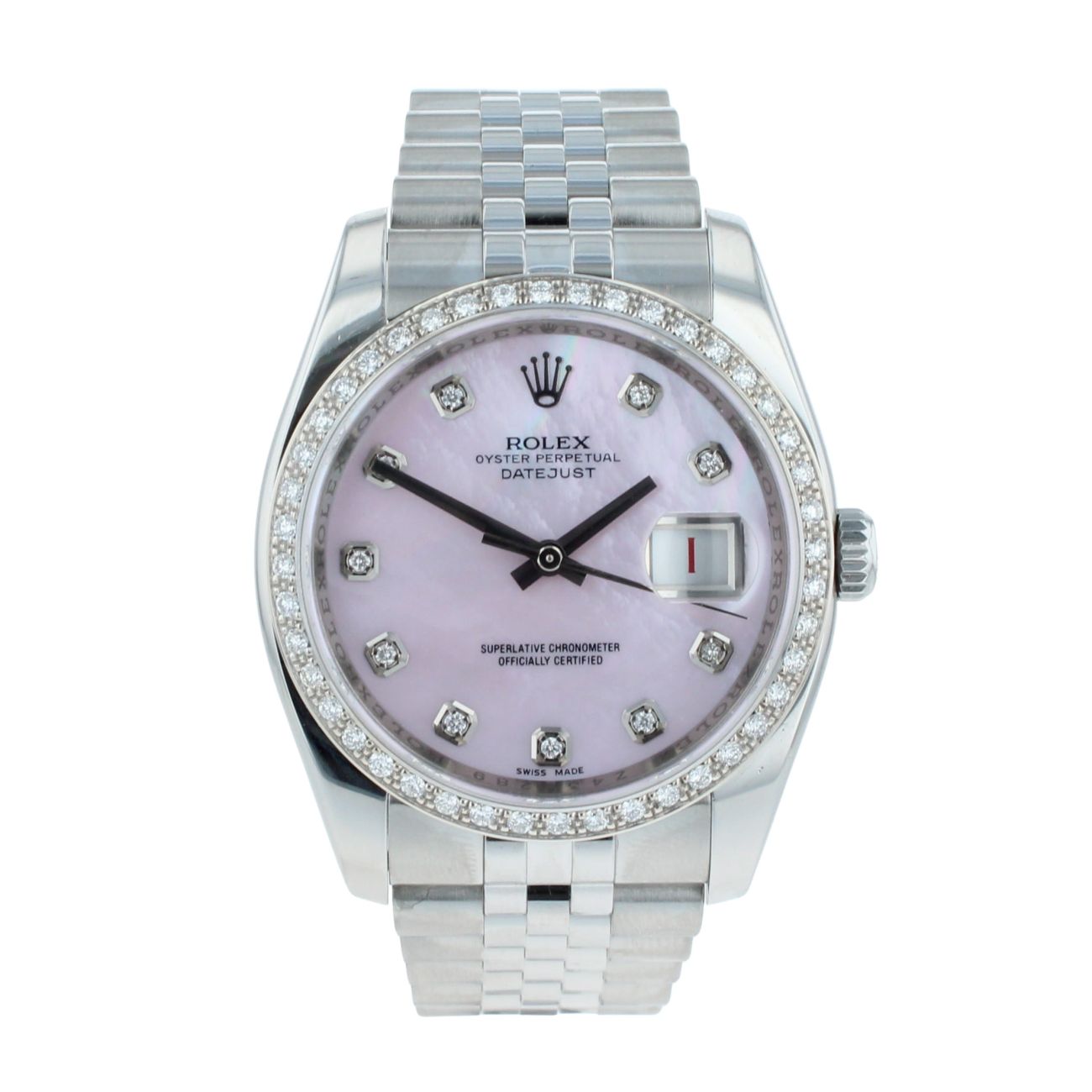 Rolex Custom Datejust Pre Owned Watch Ref 116200