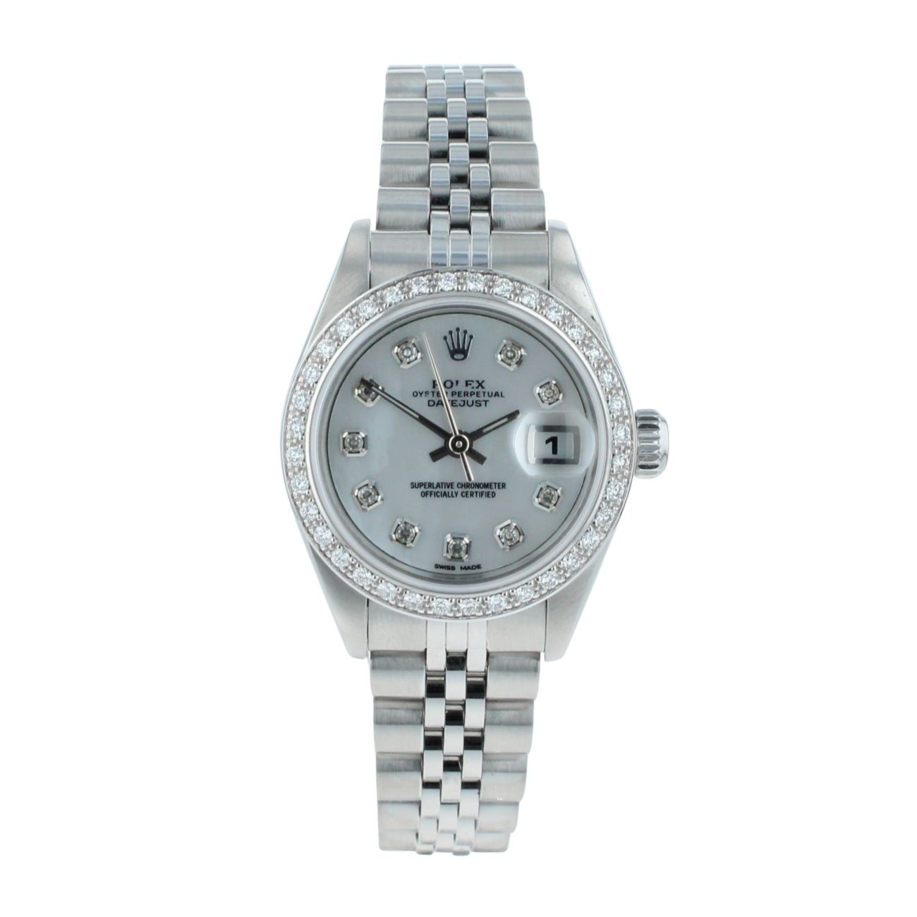 Rolex Custom Oyster Perpetual Date Pre Owned Watch Ref 69190