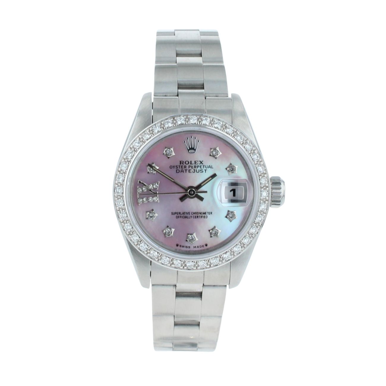 Rolex Custom Oyster Perpetual Date Pre Owned Watch Ref 69190
