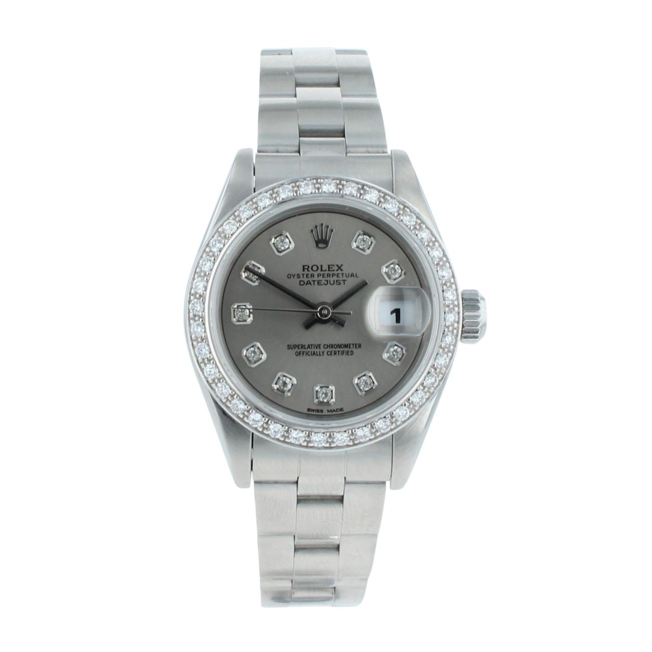 Rolex Custom Oyster Perpetual Date Pre Owned Watch Ref 69160