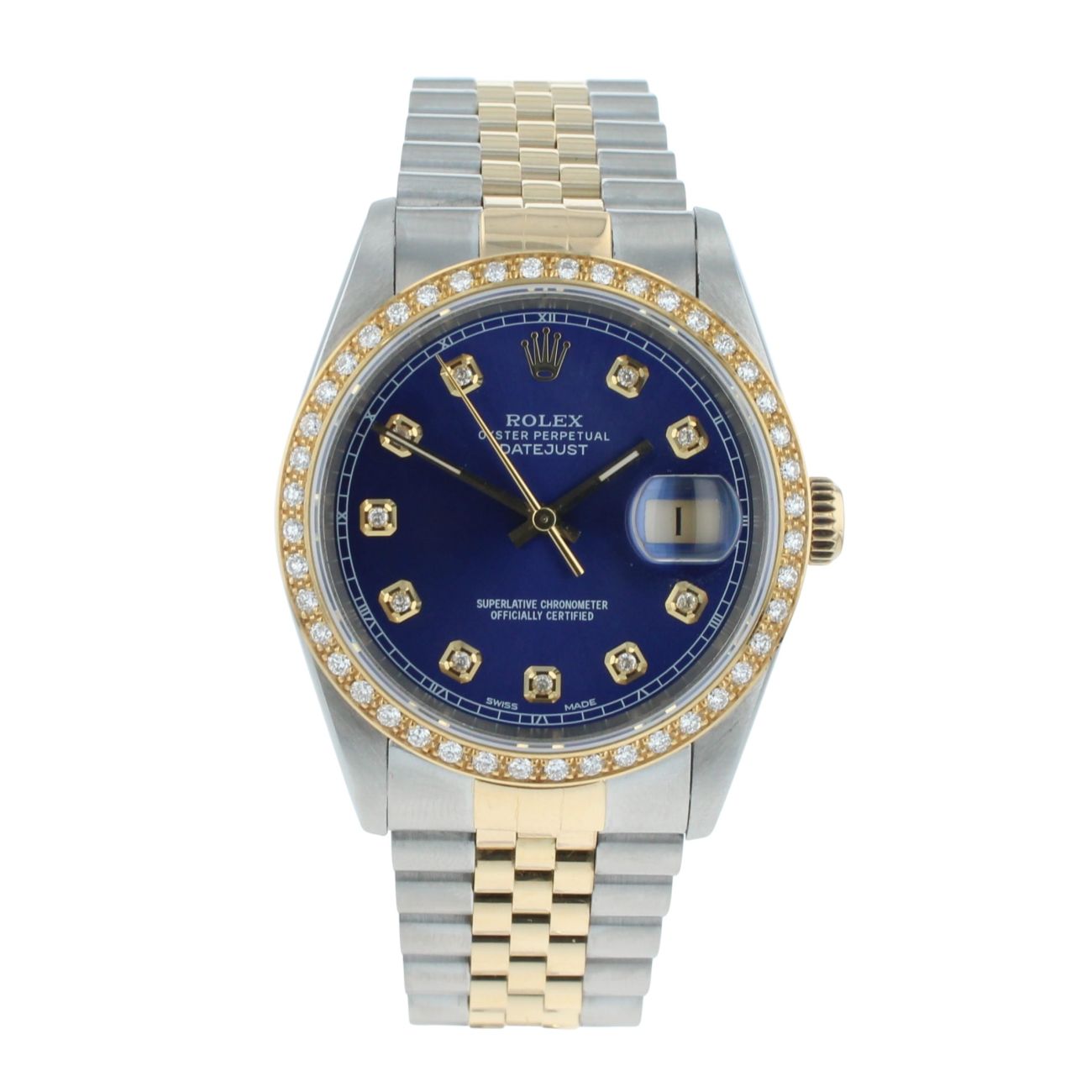 Rolex Custom Datejust Pre Owned Watch Ref 16233