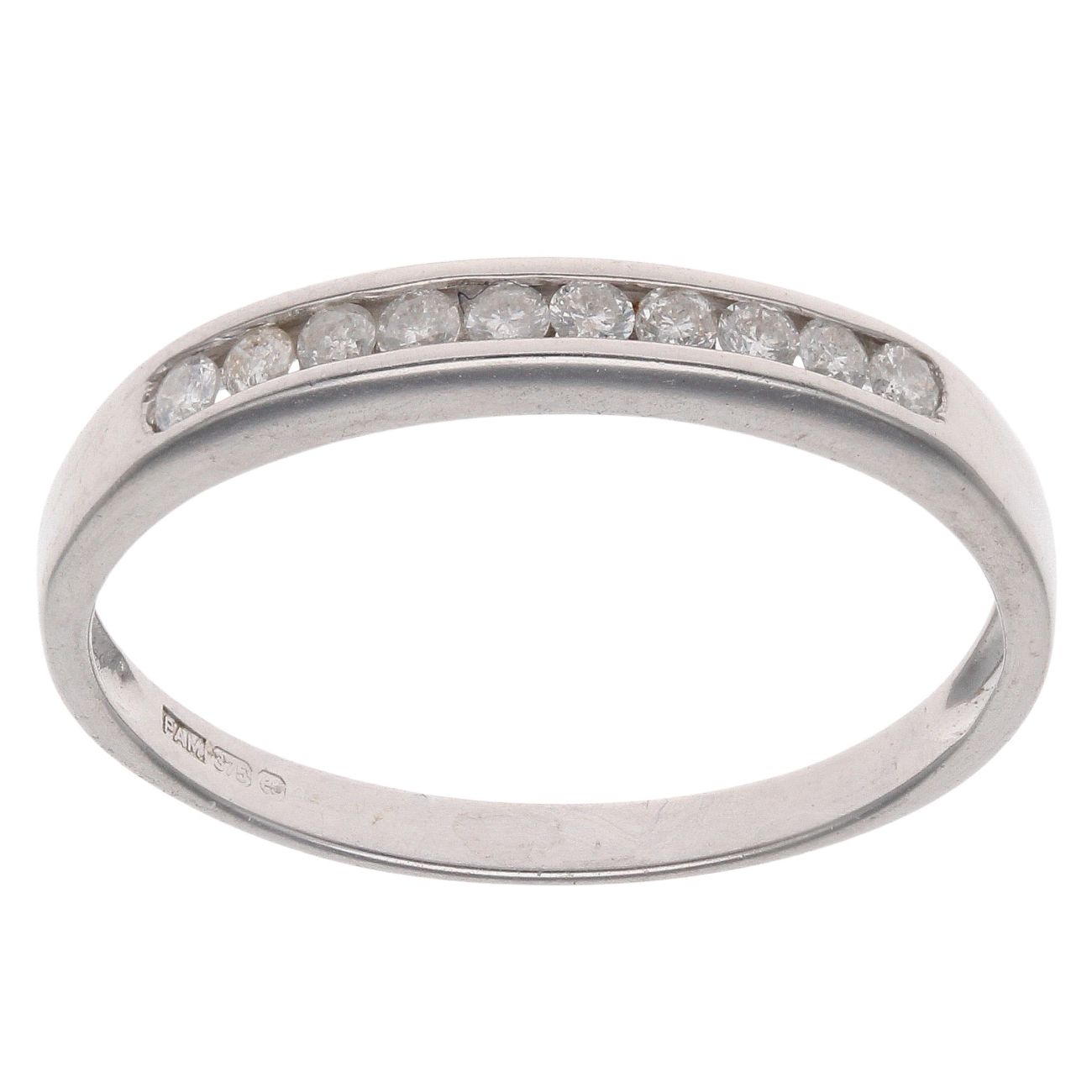 9ct White Gold 0.20ct Brilliant Cut Diamond Half Eternity Ring