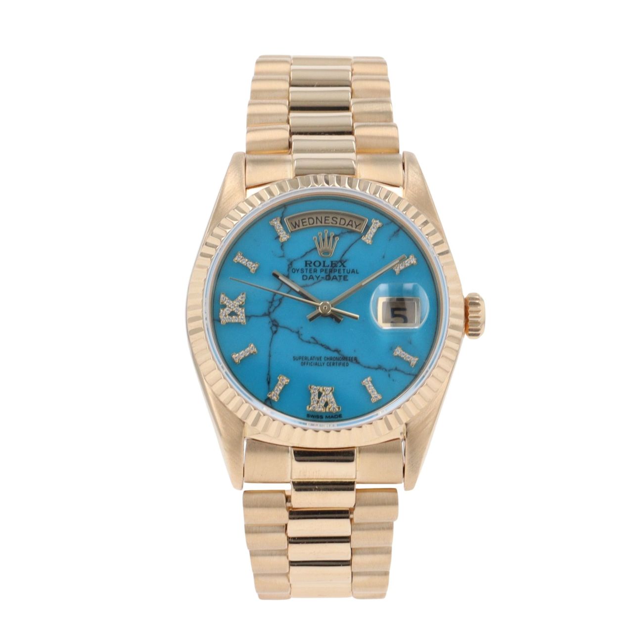 Rolex Custom Day-Date Pre Owned Watch Ref 18038